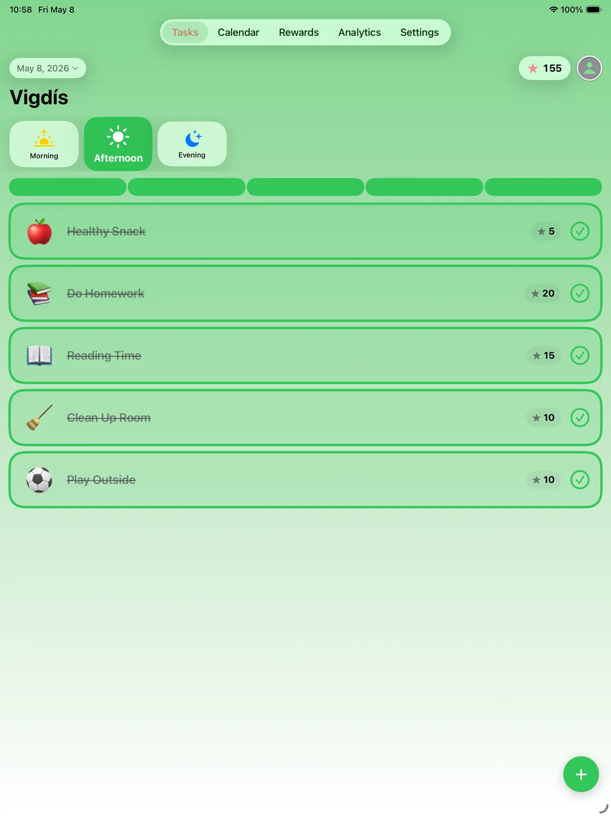 Vigdís on iPad — today&rsquo;s tasks