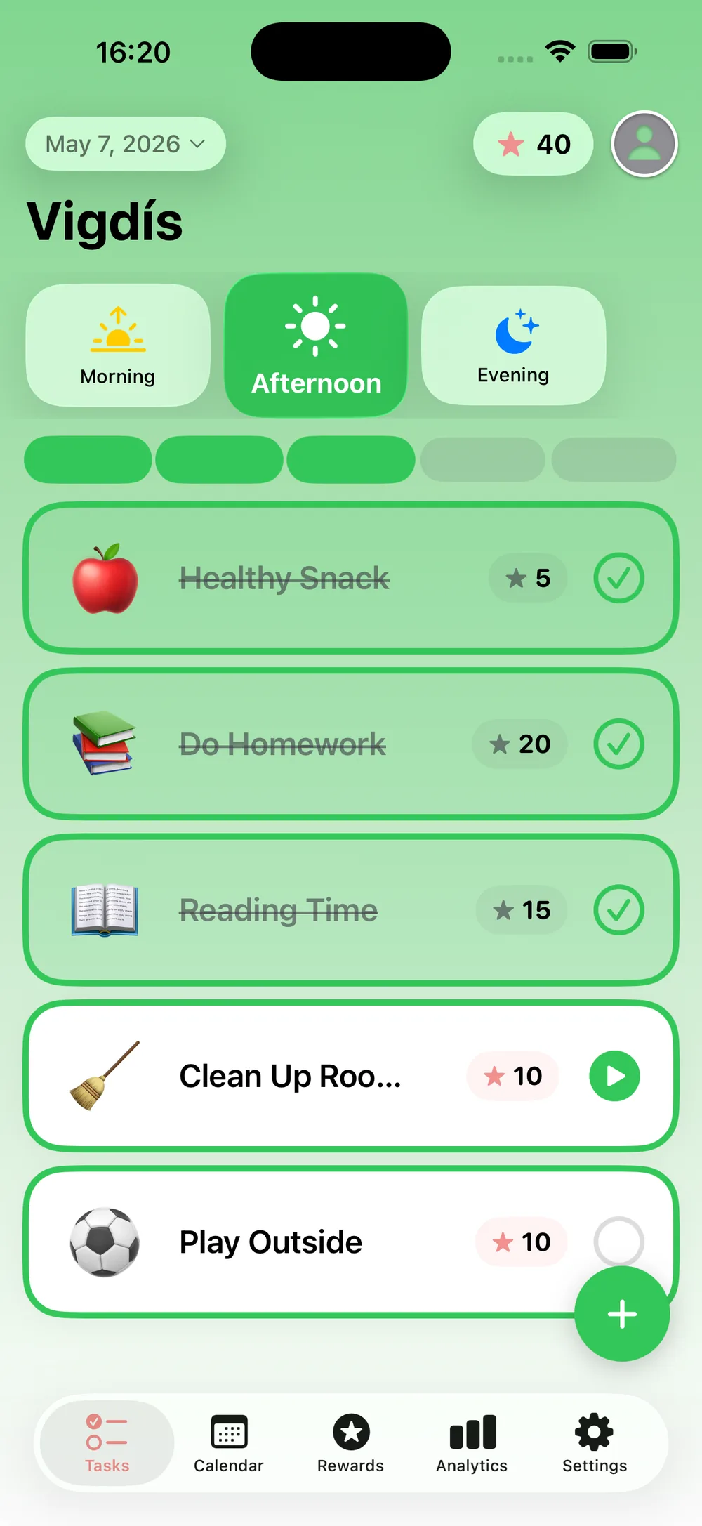 Vigdís App - Daily Routines
